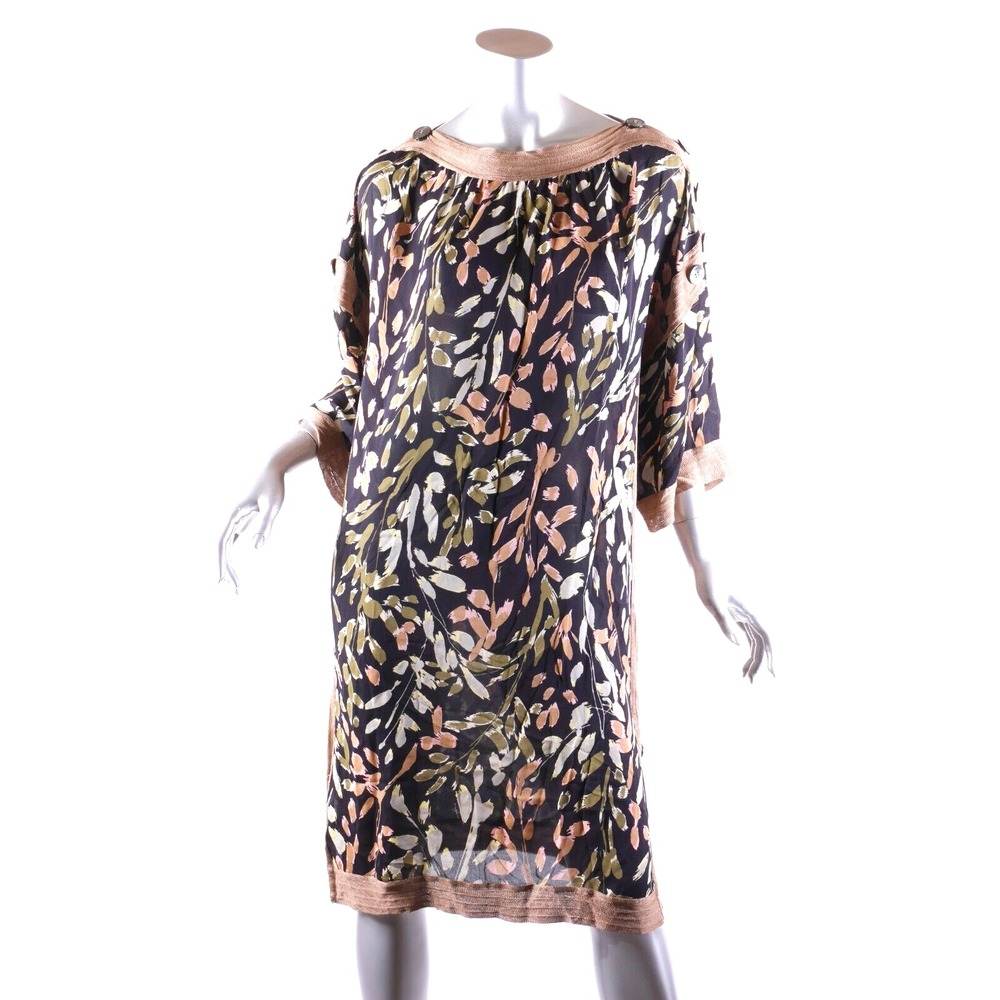 Missoni Italy Size S Black Silk Tunic Shift Dress